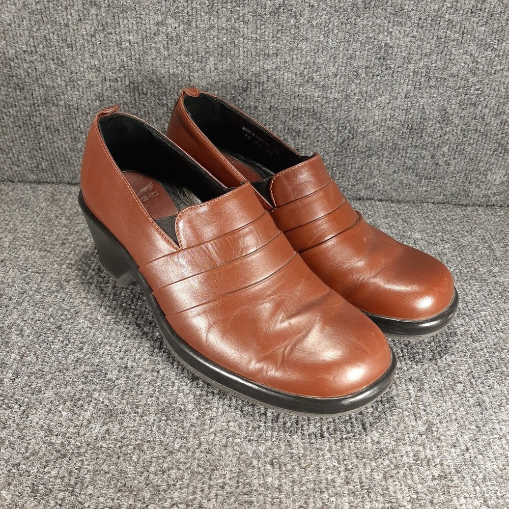 Dansko Slip On Loafer Shoes Women's EU 38 US 7.5 Brown Pump Block Heels